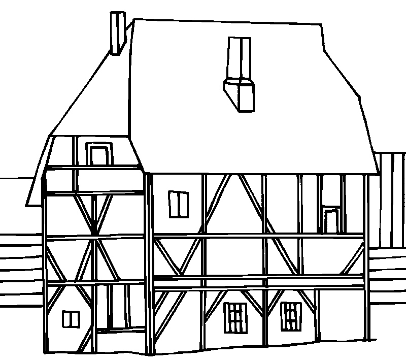 Umrisszeichnungen Fachwerkhäuser MedienwerkstattWissen Umrisszeichnungen Fachwerkhäuser MedienwerkstattWissen