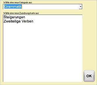 Zuordnungskarte Liste 2 Zuordnungskarte Liste 2