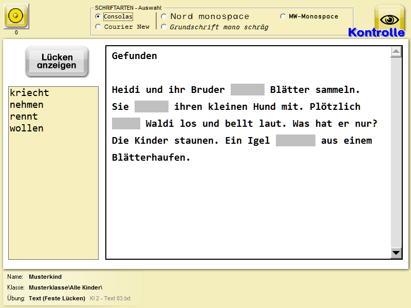 Text - feste Luecke Text - feste Luecke