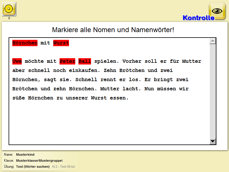 Text - Woerter suchen Text - Woerter suchen