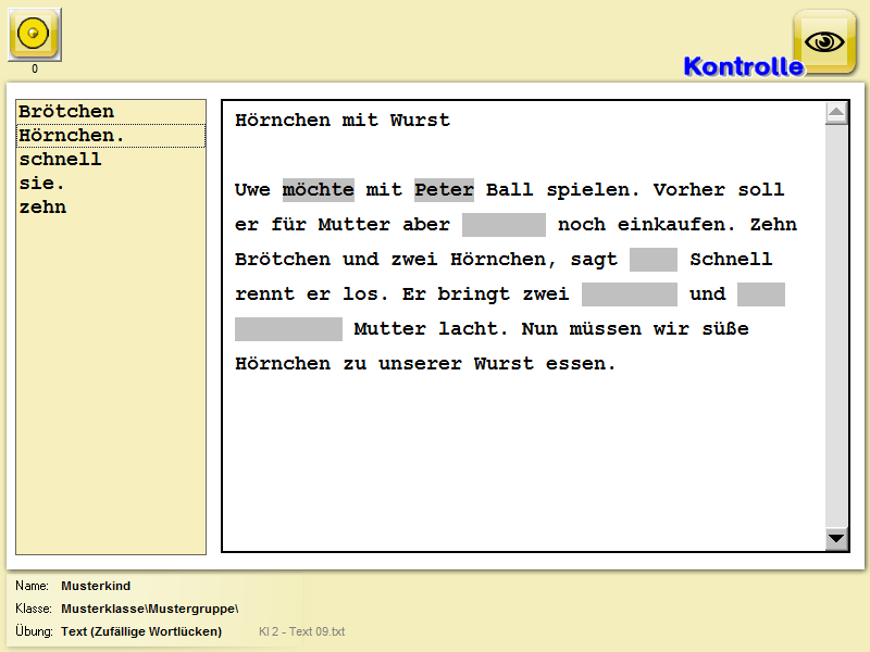 Text - zufaellige Luecke Text - zufaellige Luecke