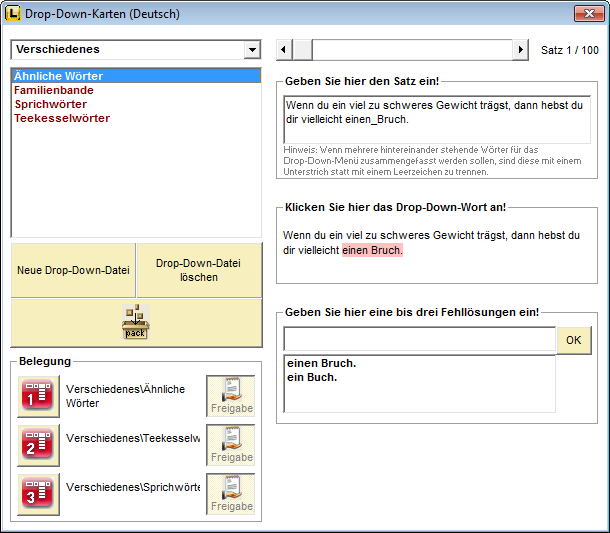D-Drop-Down-Karten