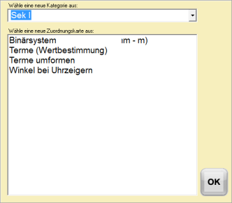 M-Zuordnungskarten Liste 3 M-Zuordnungskarten Liste 3