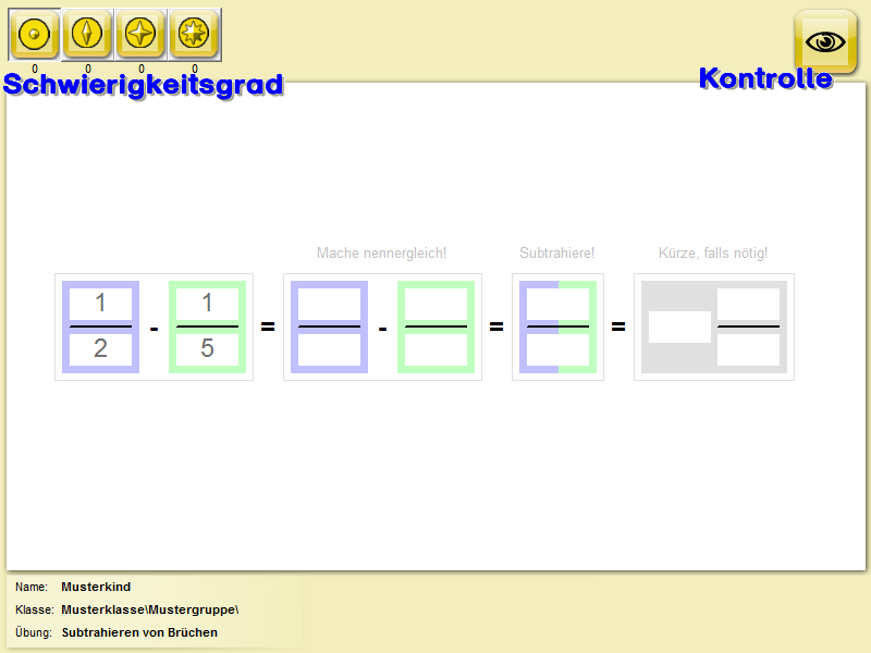 Brueche subtrahieren Brueche subtrahieren