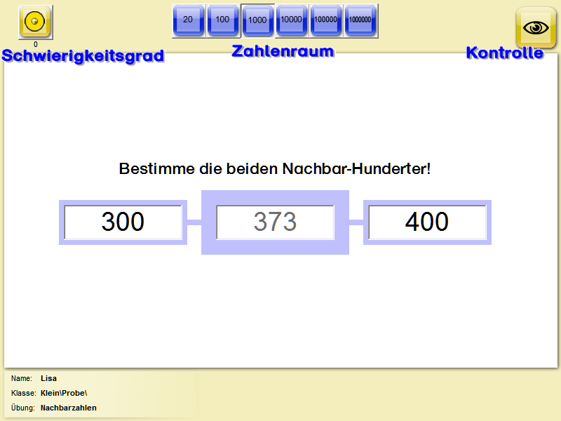 Nachbarzahlen Nachbarzahlen