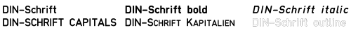 Abbildung DIN Schrift
