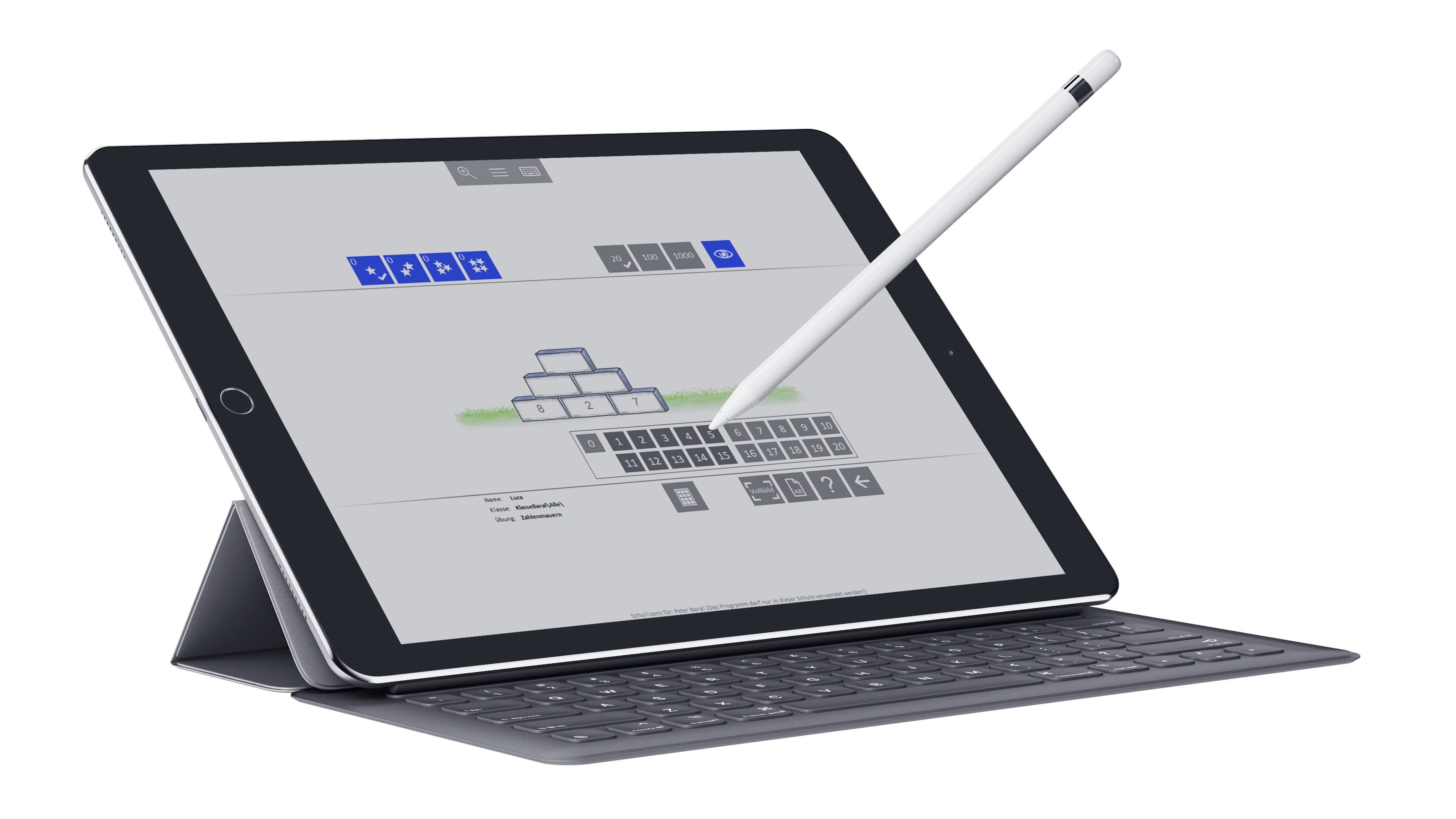 iPad mit Keyboard und Stift