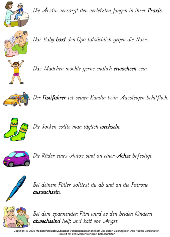 Wörter mit chs oder x zuordnen 7 / Lösung - Medienwerkstatt-Wissen