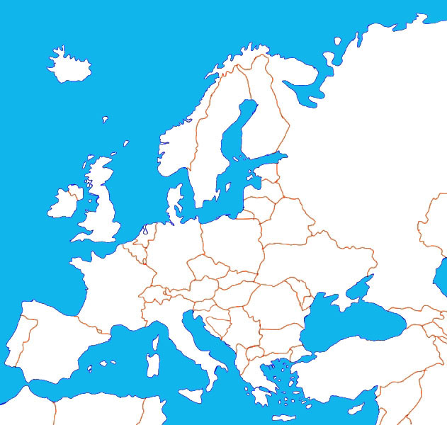 Einfache Beschriftete Europakarte
