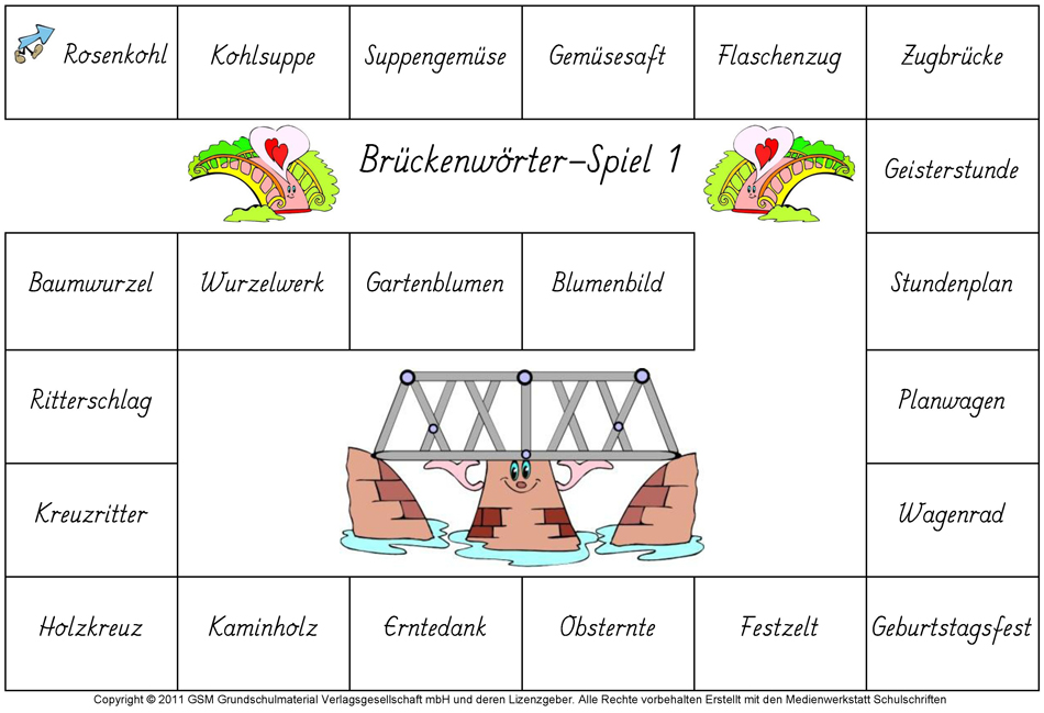 Brückenwörter suchen - Spiel 1 - Medienwerkstatt-Wissen © 2006-2025