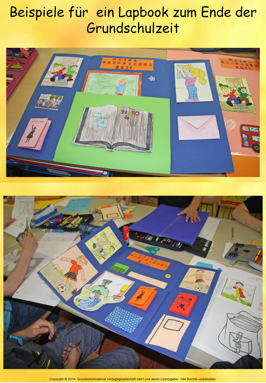 Beispiele für ein Lapbook über die Grundschulzeit 1 - Medienwerkstatt