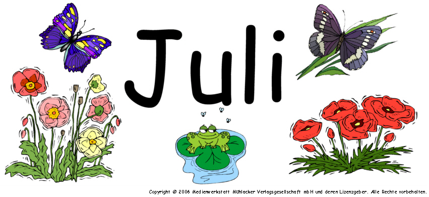 Monatsschild für den Juli - Medienwerkstatt-Wissen © 2006-2024